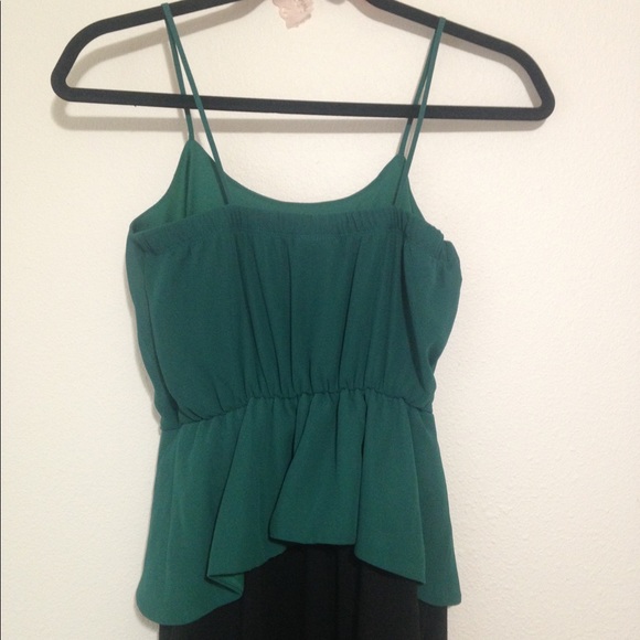Sweet Storm Teal and Black Spaghetti Strap Peplum Mini Dress - Picture 7 of 9